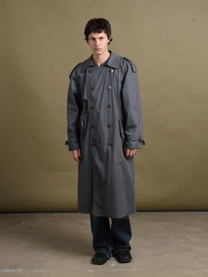 Yves Saint Laurent Trench Coat Grey Men's L - fabric detail