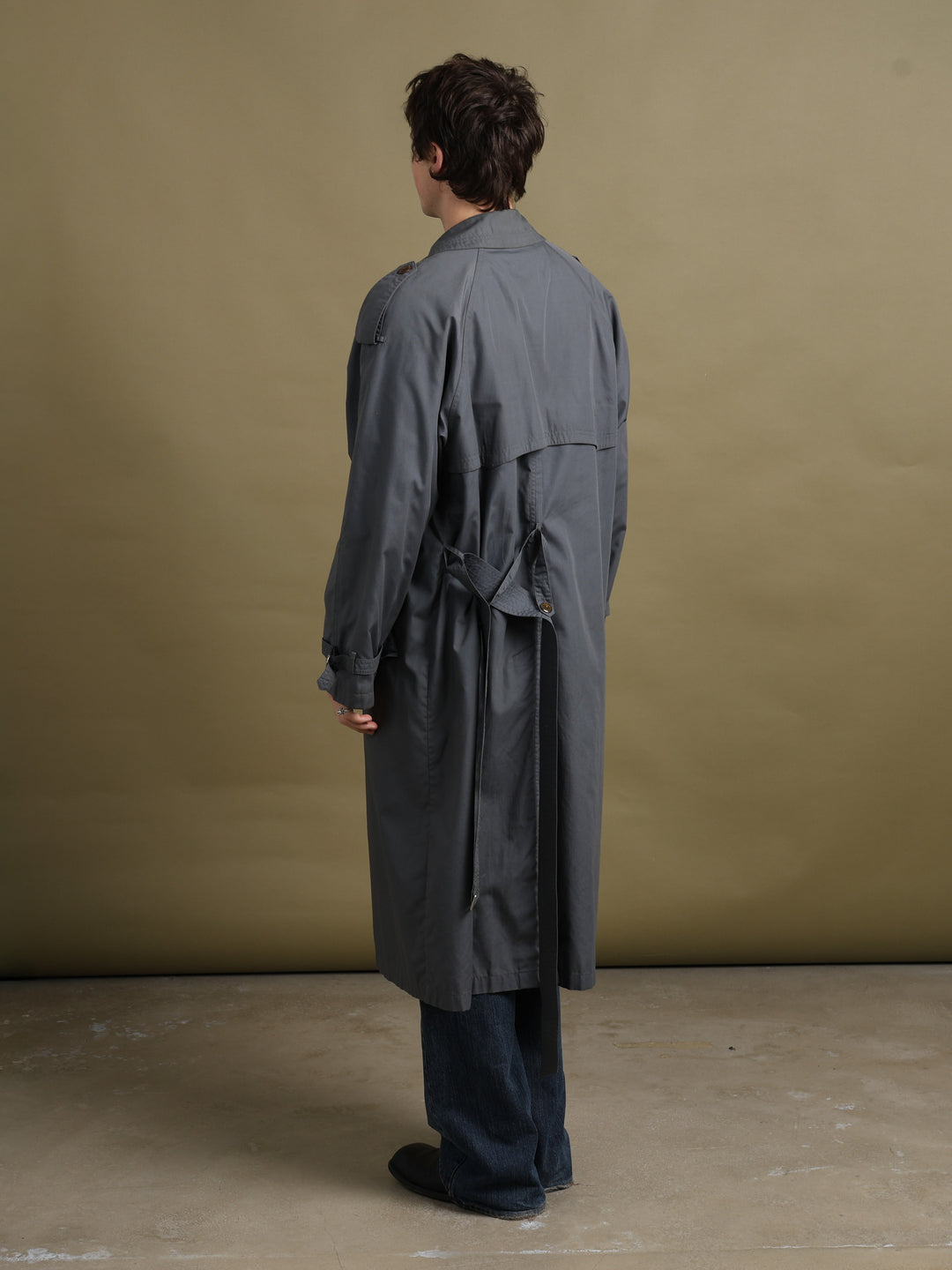 Yves Saint Laurent Trench Coat Grey Men's L - styled
