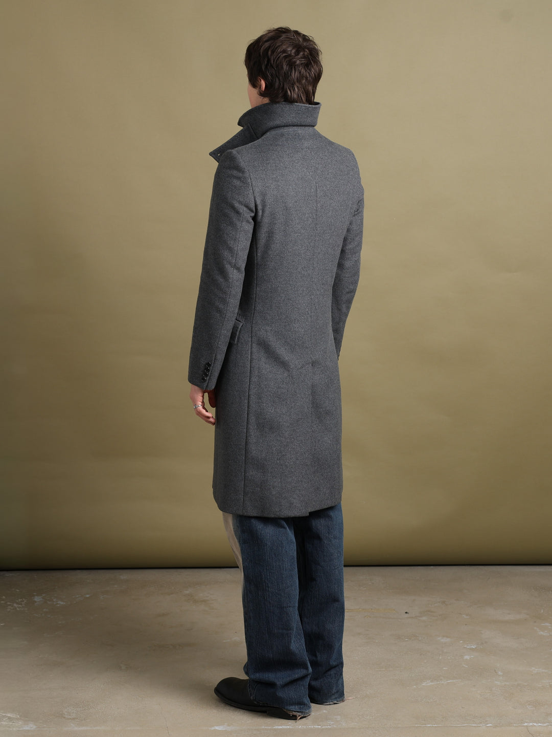 Aquascutum Double Breasted Overcoat Grey Men's S - detail 1