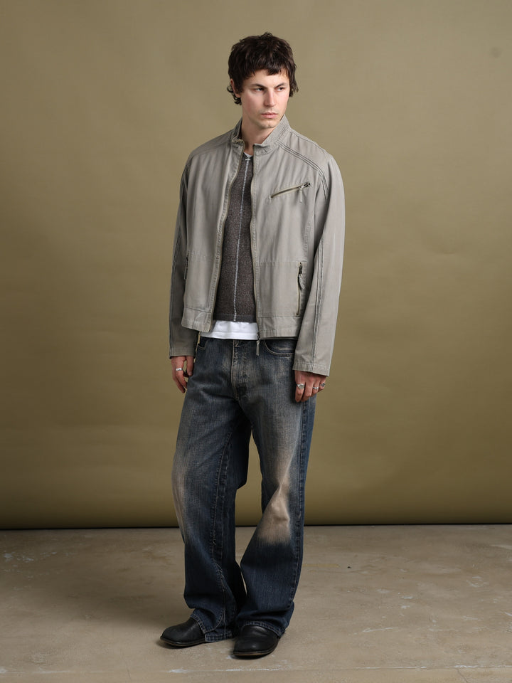 Armani Jeans Biker Jacket Taupe Men's L - front