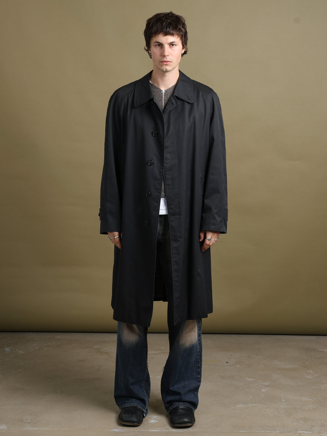 Burberry Trench Coat Black Men's L - front