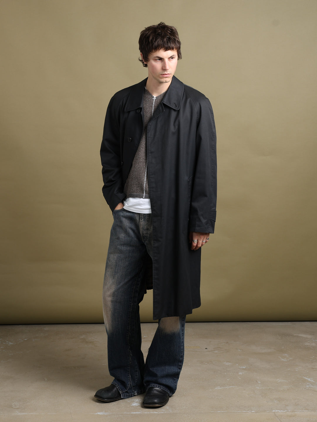 Burberry Trench Coat Black Men's L - back