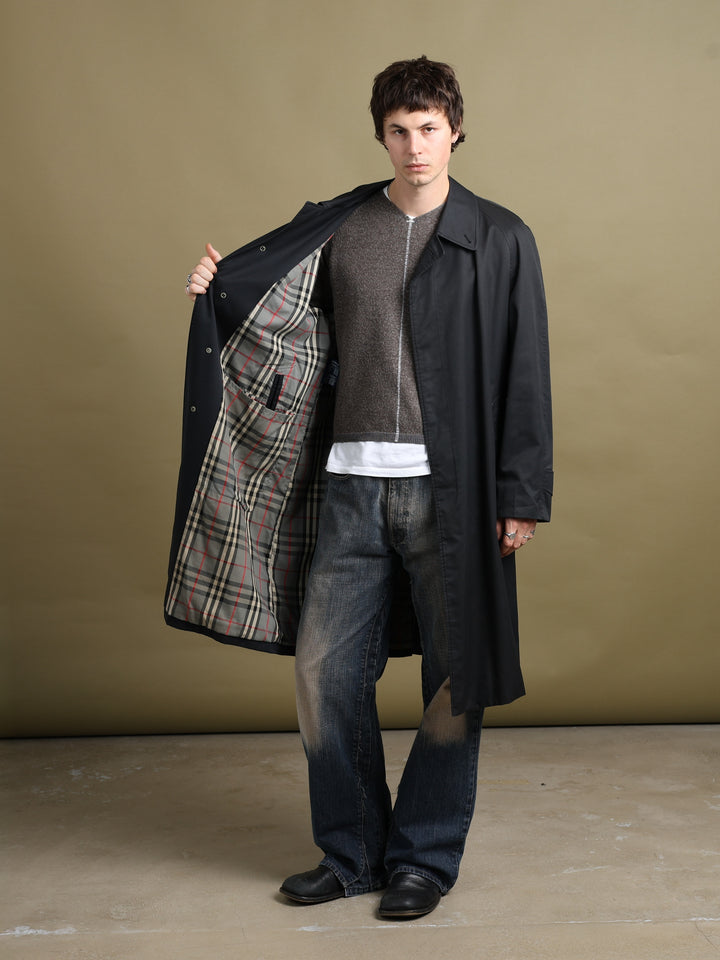 Burberry Trench Coat Black Men's L - fabric detail