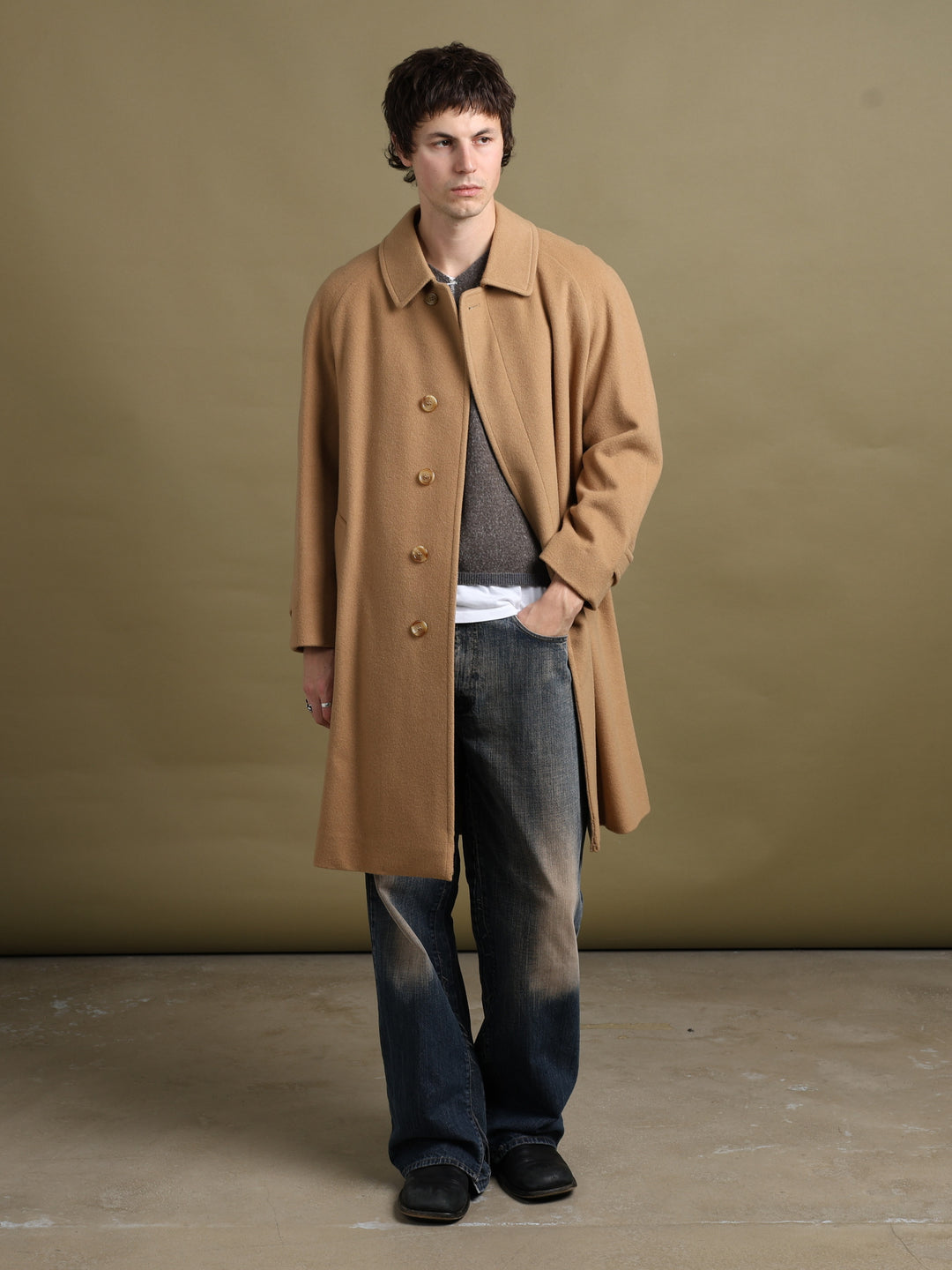Burberrys Overcoat Camel Men's M - back