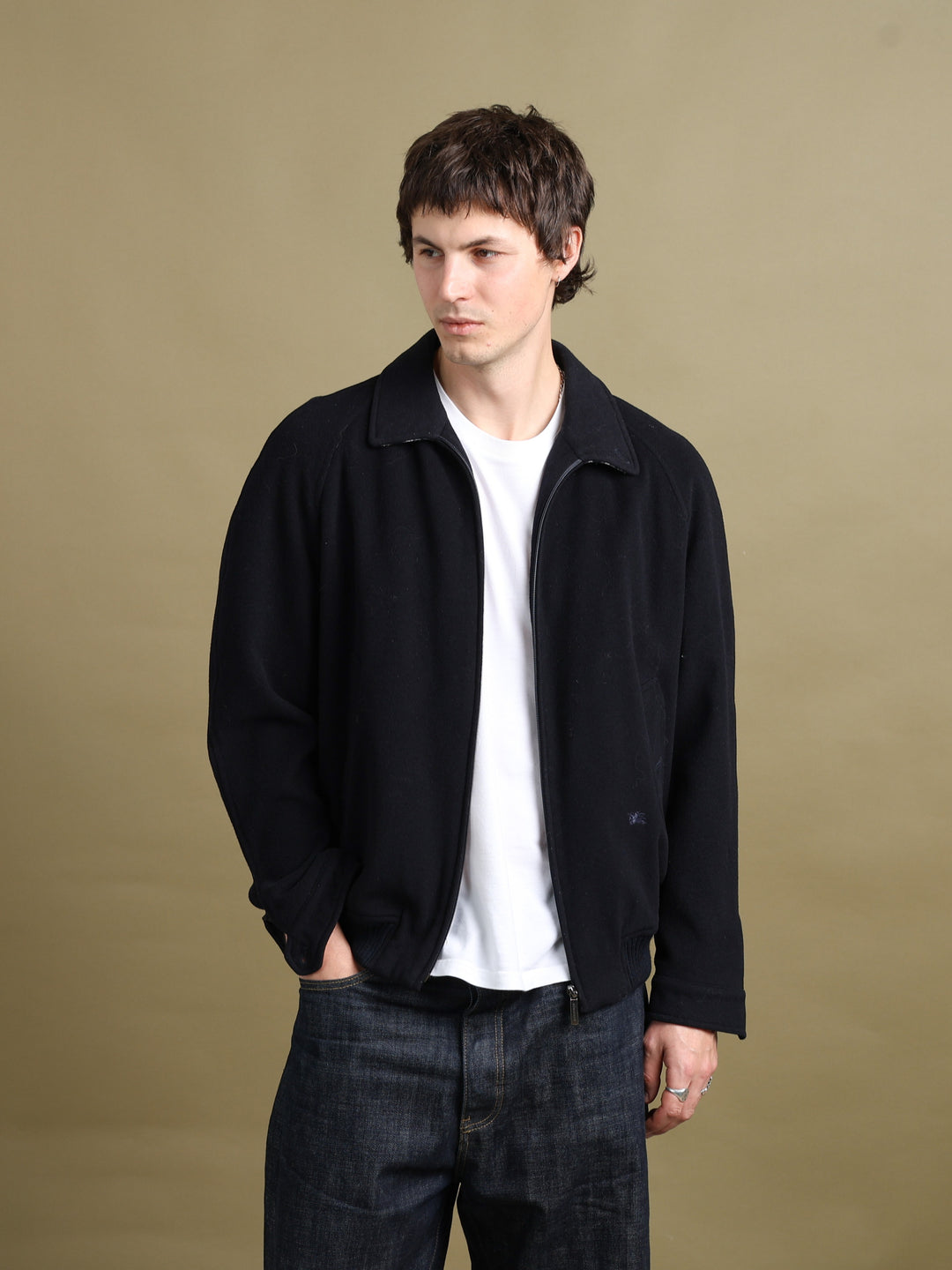 Burberry London Blouson Jacket Navy Men's M - fabric detail