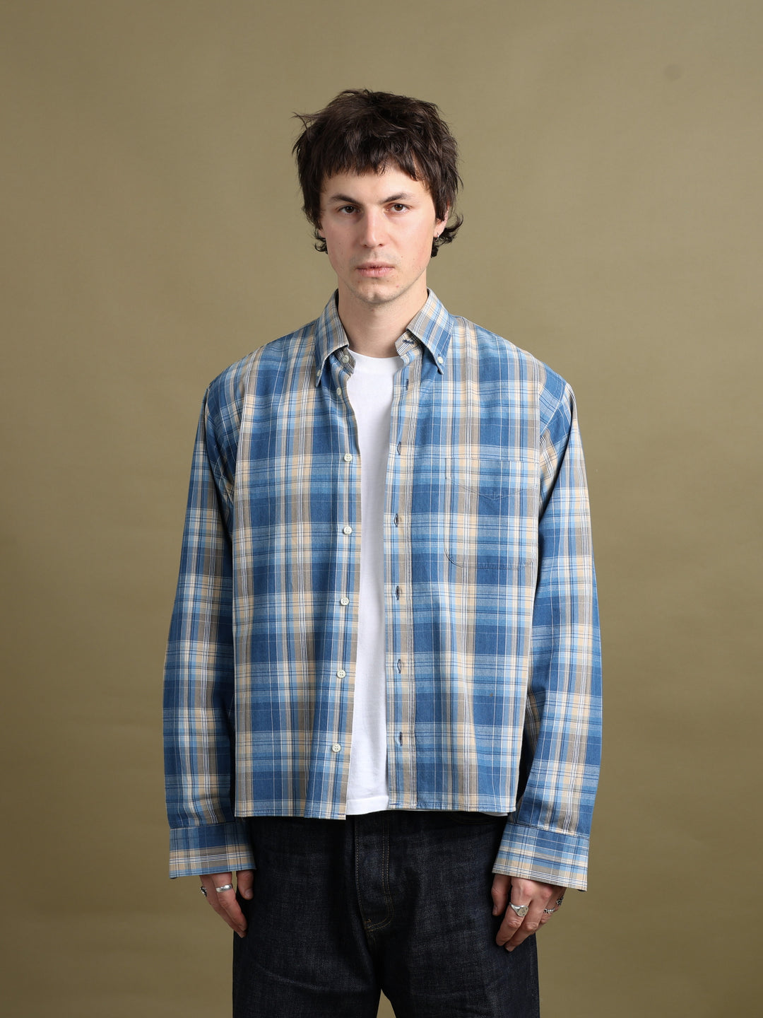 Burberry London Check Shirt Blue Men's M - front