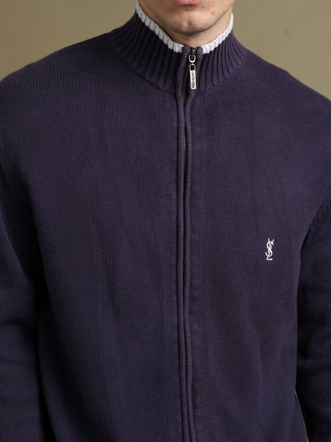 Yves Saint Laurent Full Zip Jumper Navy Men's M - detail 1