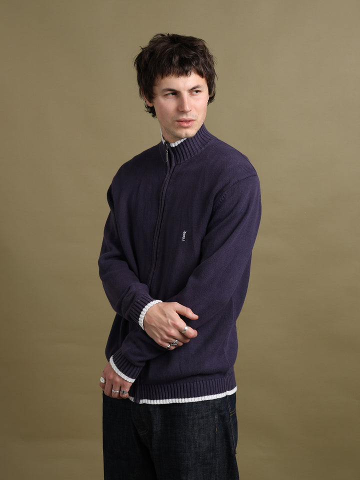 Yves Saint Laurent Full Zip Jumper Navy Men's M - detail 2