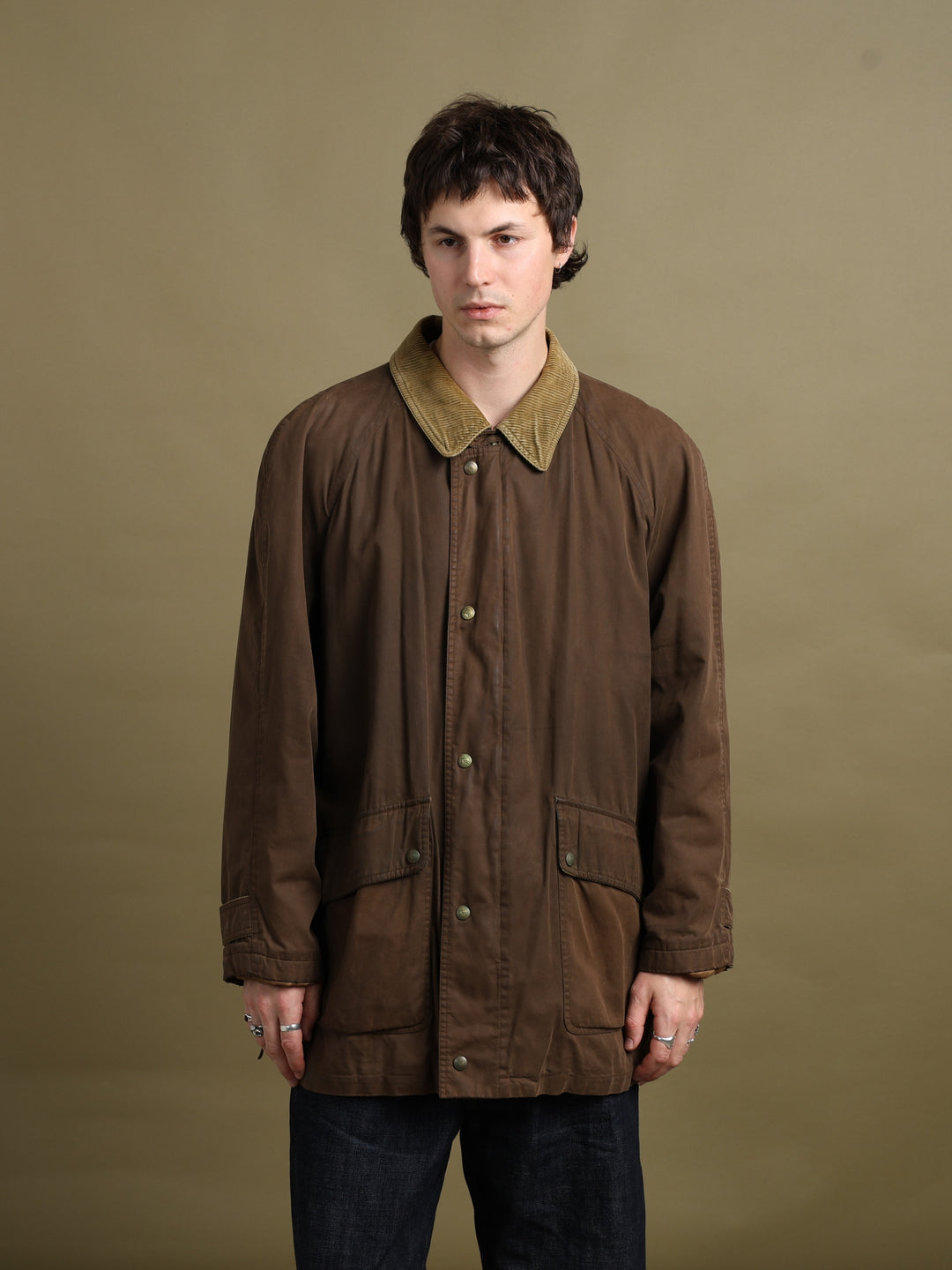 Burberry Wax Jacket Brown Men's XL - back