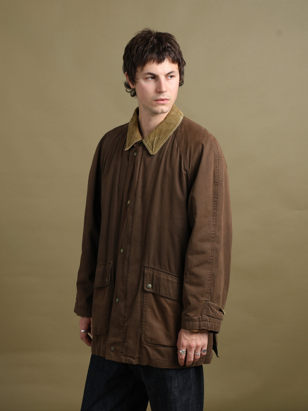 Burberry Wax Jacket Brown Men's XL - styled