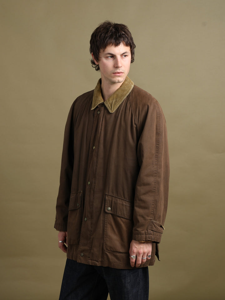 Burberry Wax Jacket Brown Men's XL - styled