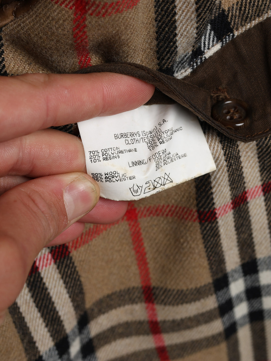 Burberry Wax Jacket Brown Men's XL - detail 4