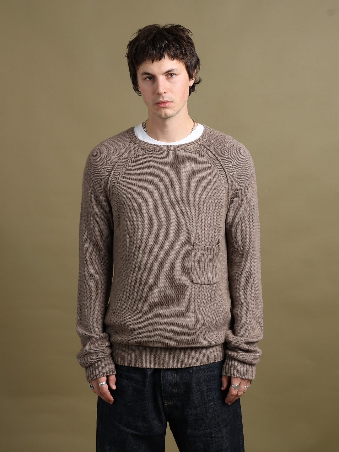 Burberry Brit Heavy Knit Jumper Brown Men's M - front
