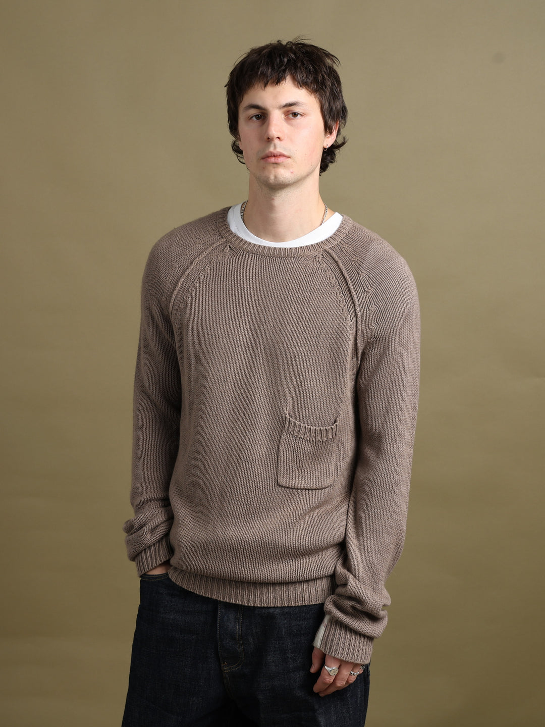 Burberry Brit Heavy Knit Jumper Brown Men's M - styled