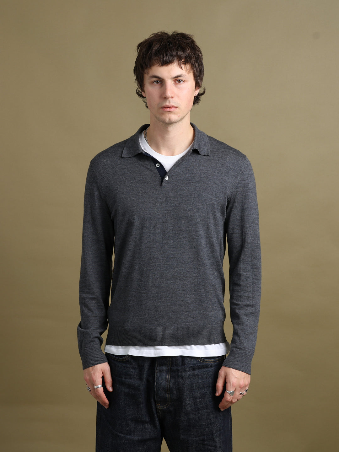 Aquascutum Rugby Style Jumper Grey Men's L - front