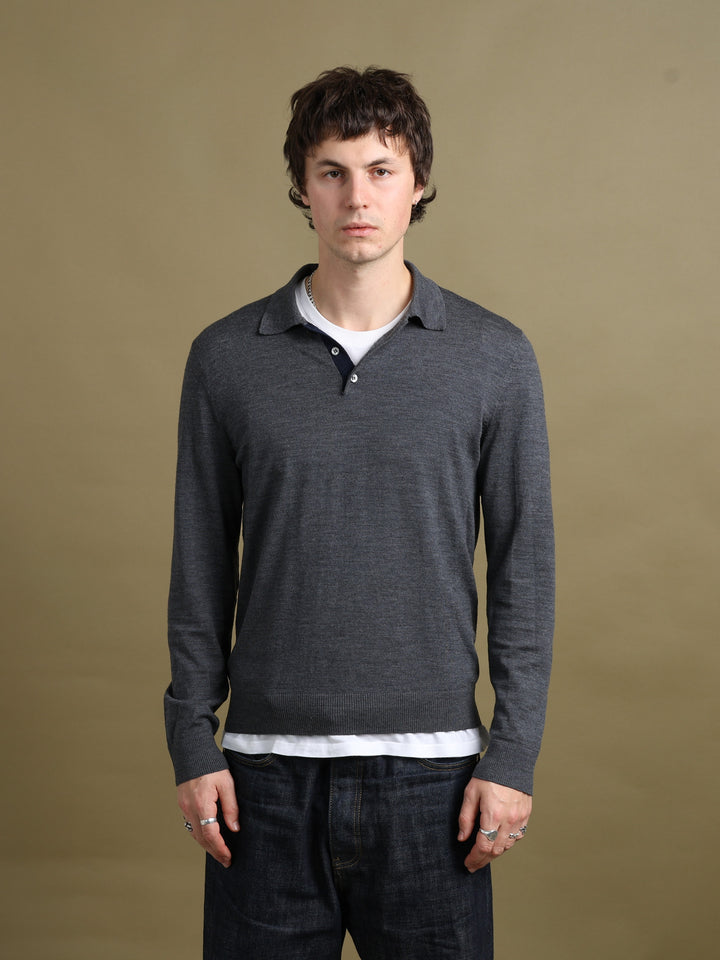Aquascutum Rugby Style Jumper Grey Men's L - front
