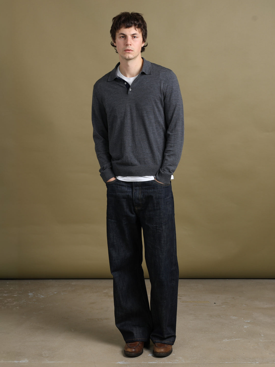 Aquascutum Rugby Style Jumper Grey Men's L - back