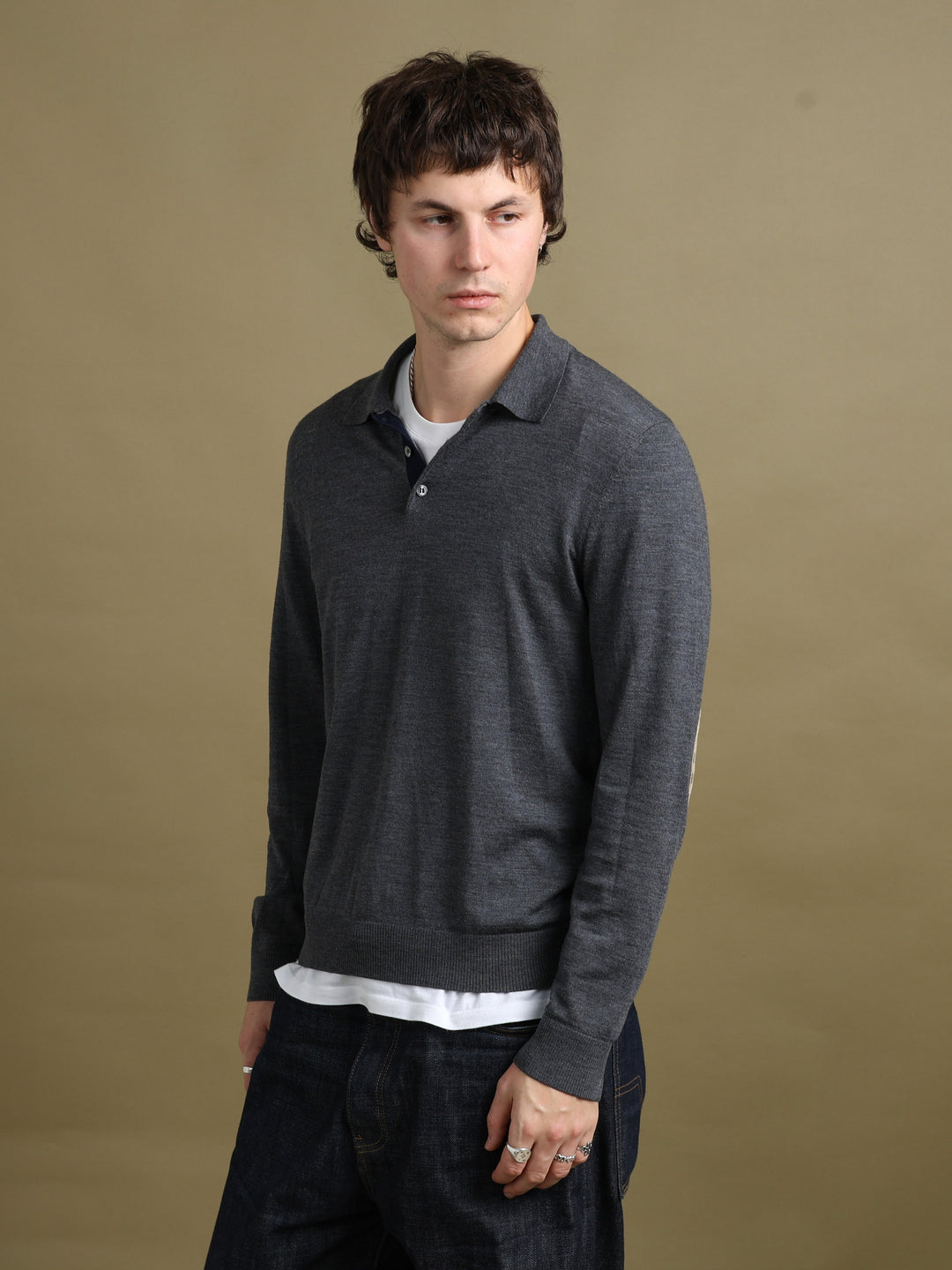Aquascutum Rugby Style Jumper Grey Men's L - fabric detail