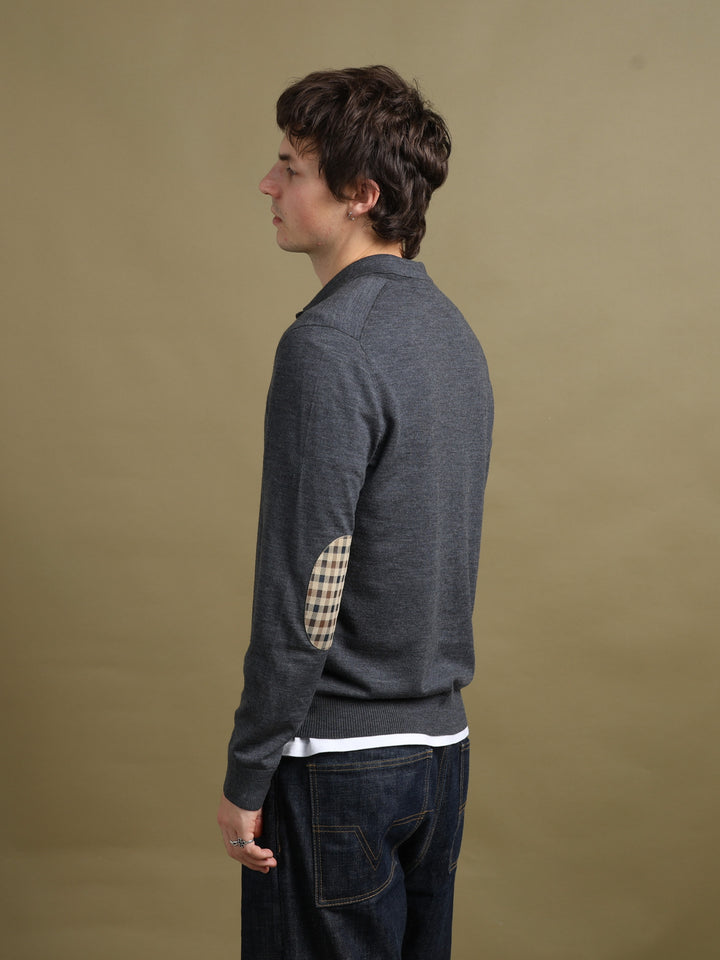 Aquascutum Rugby Style Jumper Grey Men's L - styled