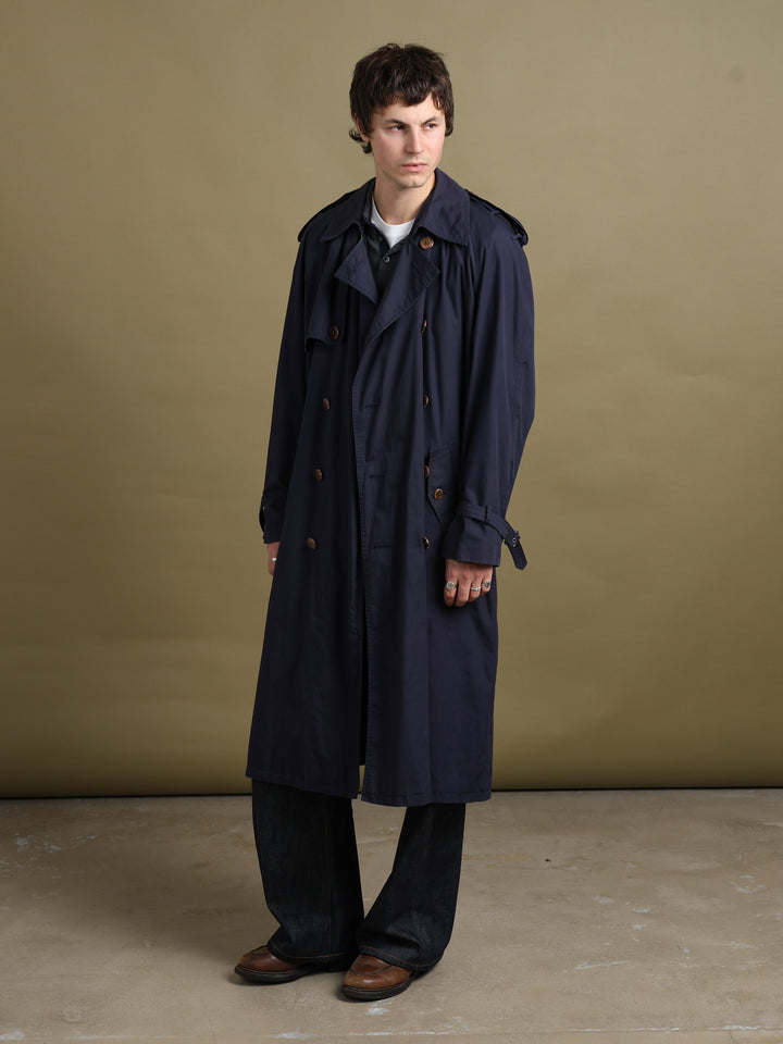 Yves Saint Laurent Trench Coat Navy Men's L - front