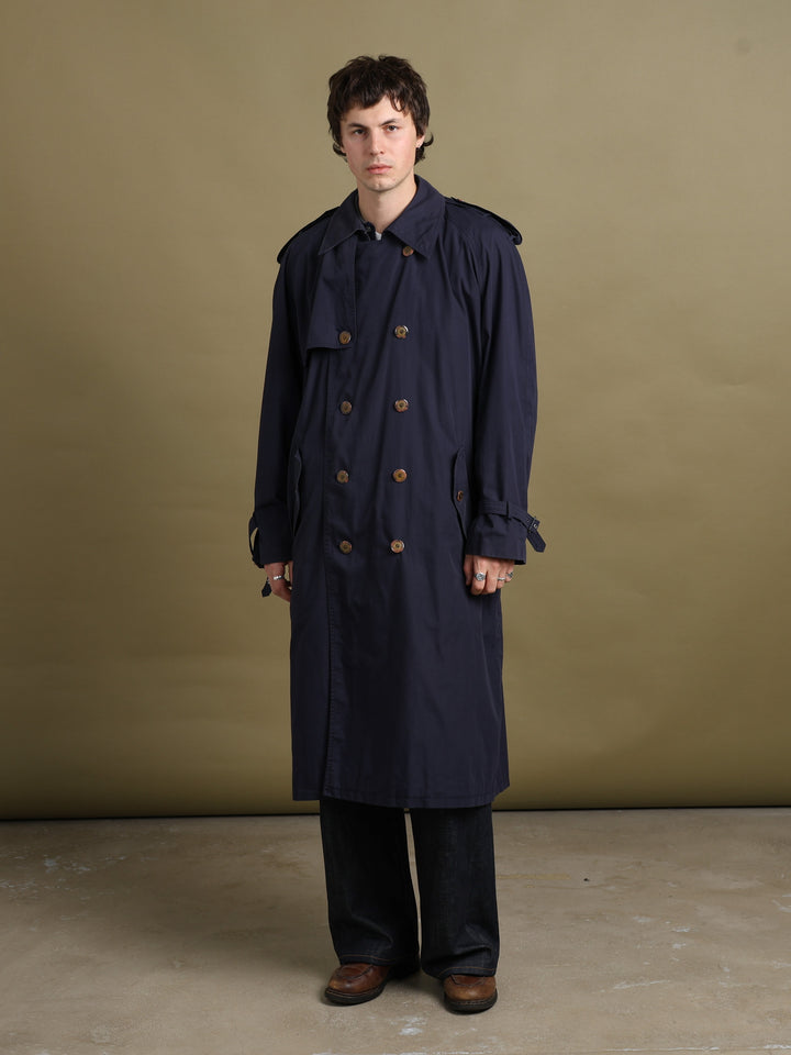 Yves Saint Laurent Trench Coat Navy Men's L - back