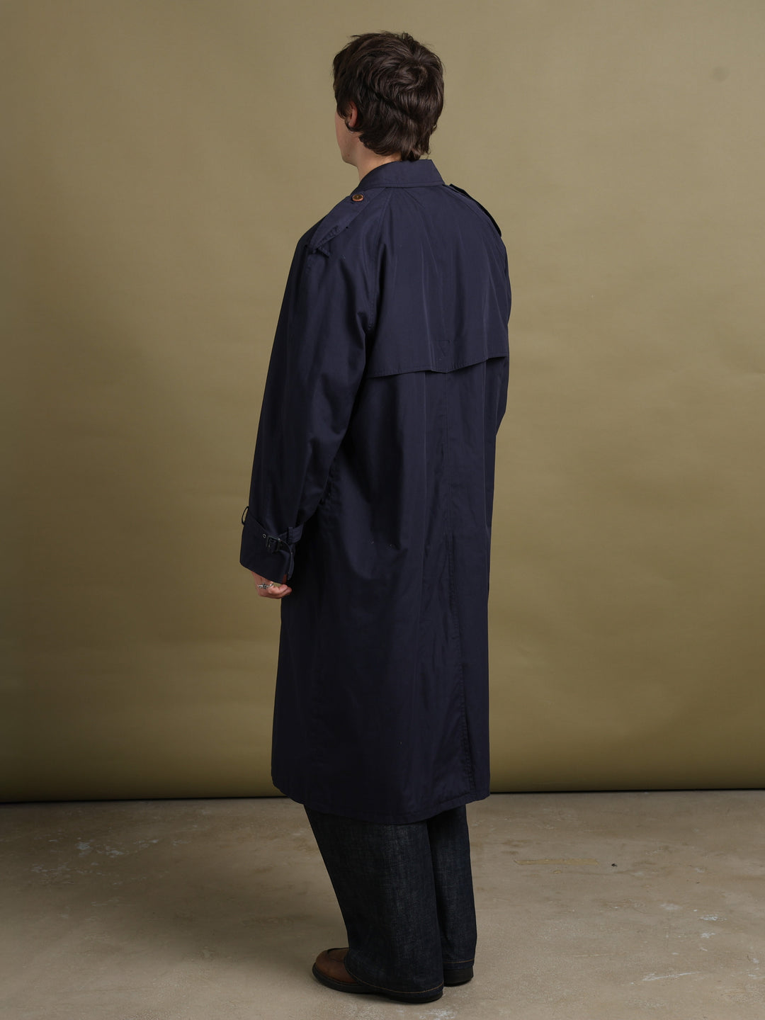 Yves Saint Laurent Trench Coat Navy Men's L - styled