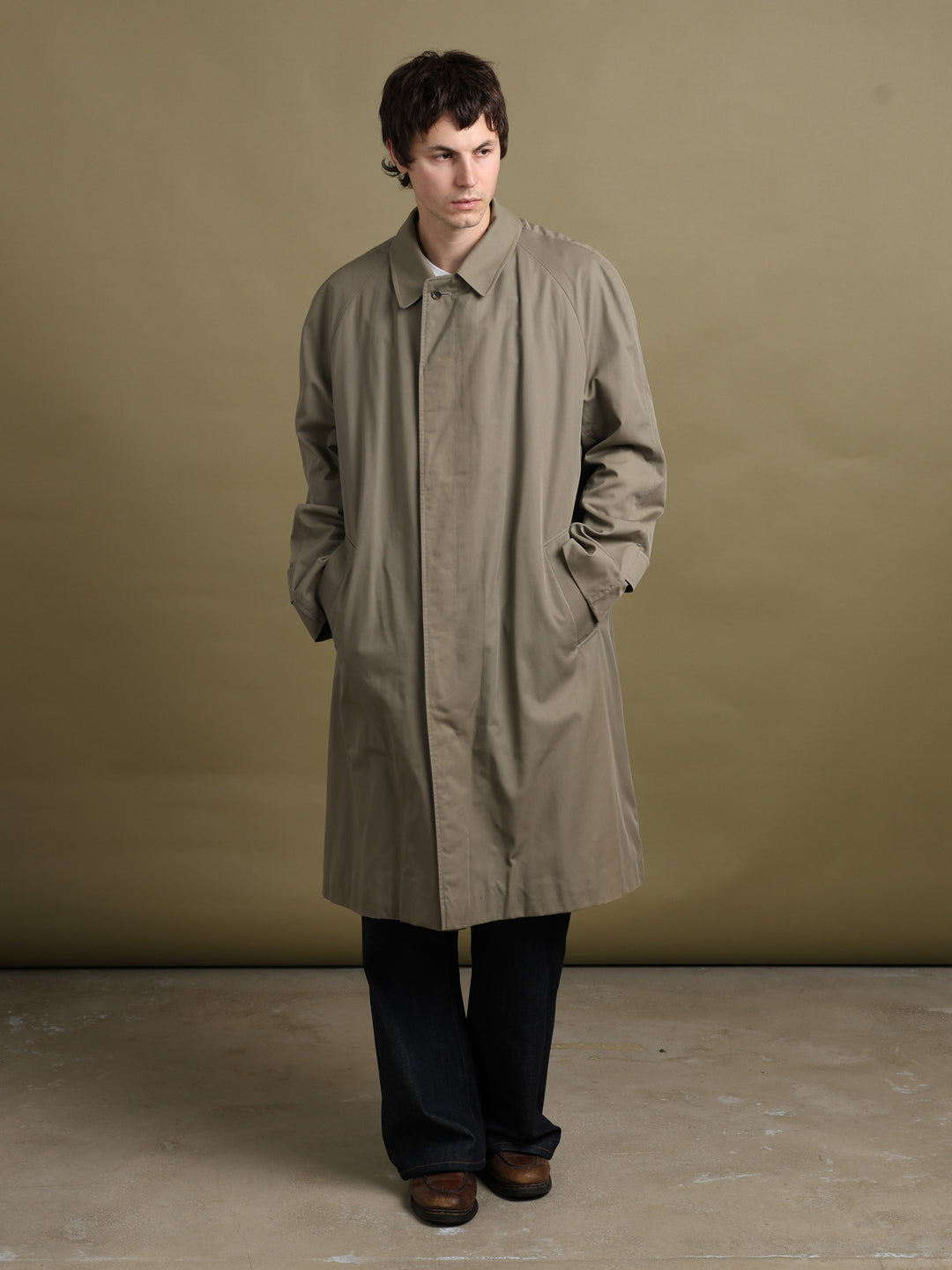 Aquascutum Trench Coat Khaki Men's XL - styled