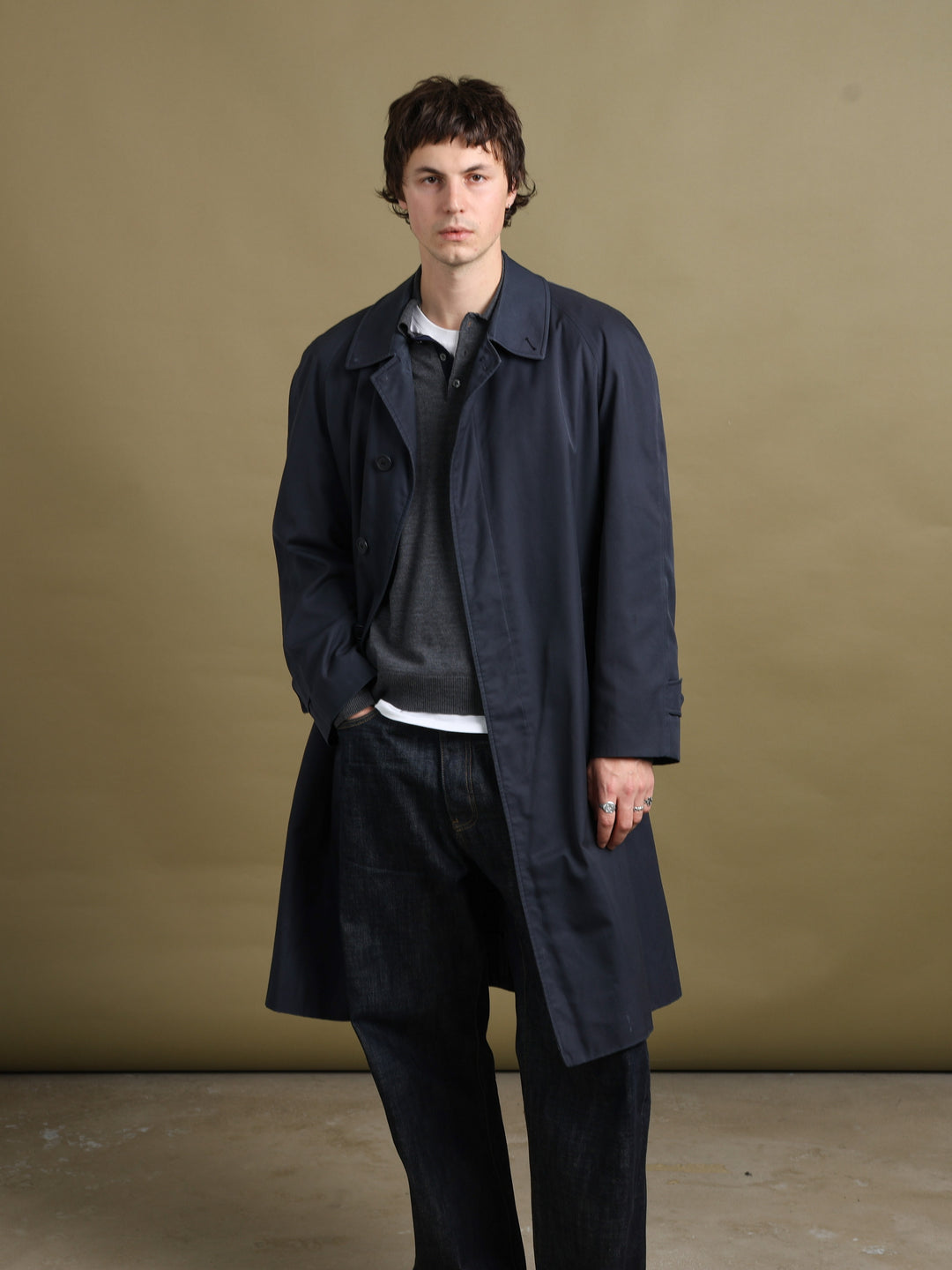 Burberrys Trench Coat Navy Men's L - fabric detail