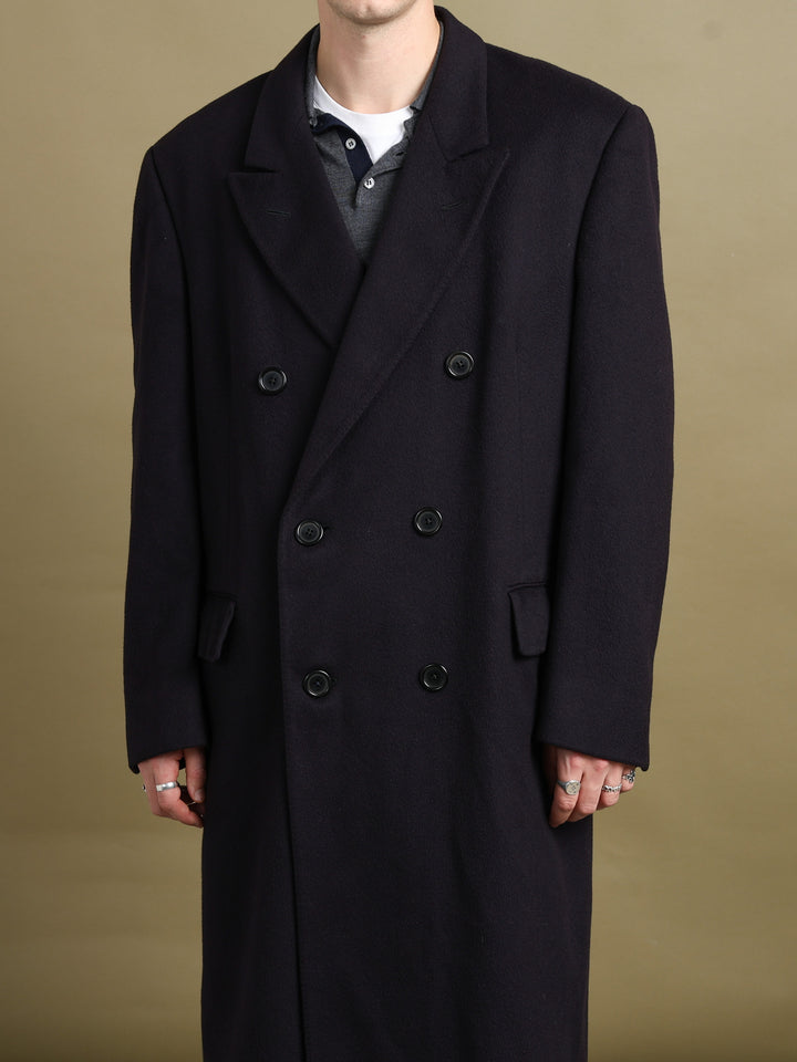 Aquascutum Double Breasted Overcoat Navy Men's XL - detail 1
