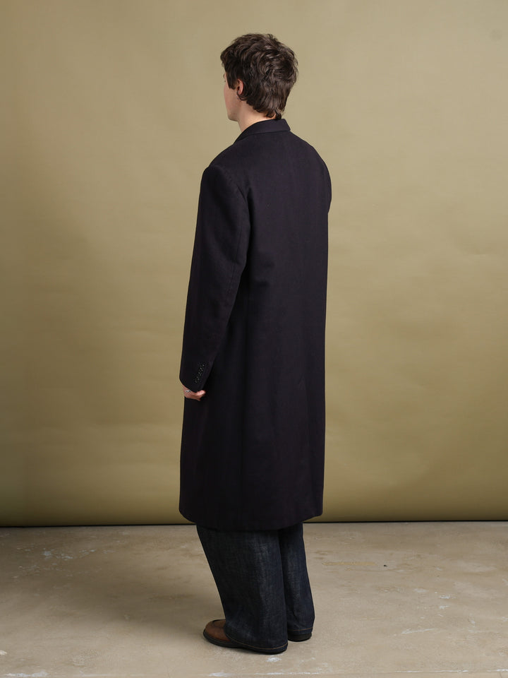 Aquascutum Double Breasted Overcoat Navy Men's XL - detail 2