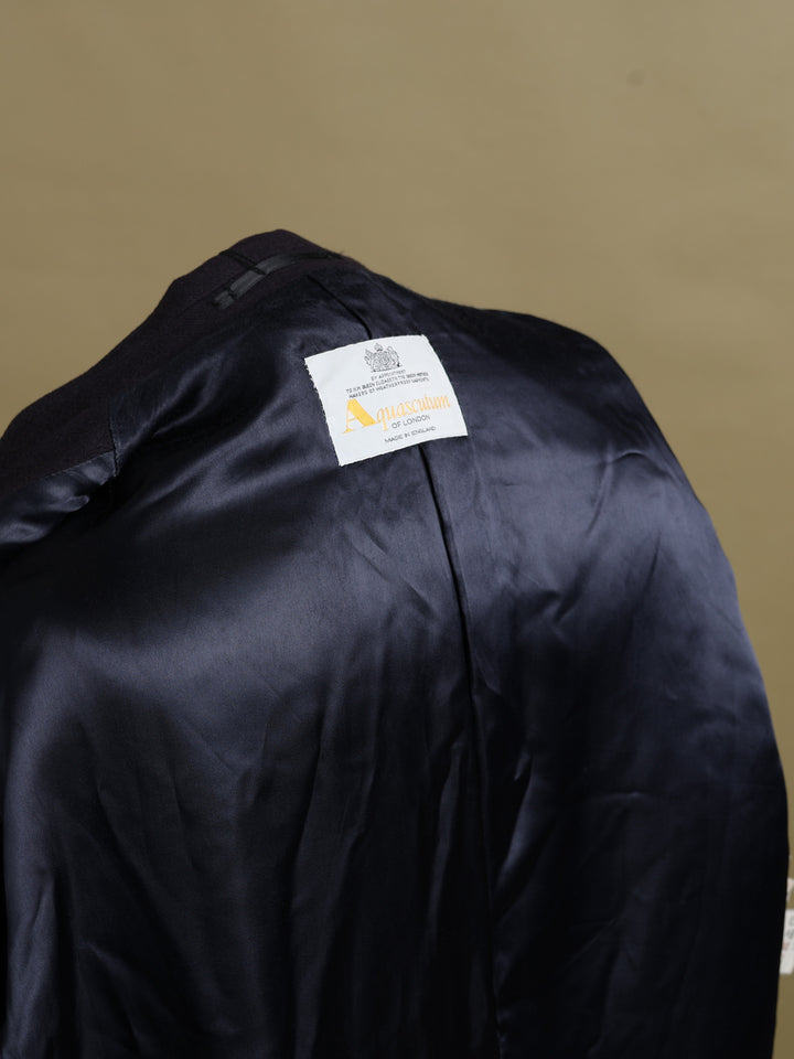 Aquascutum Double Breasted Overcoat Navy Men's XL - detail 4