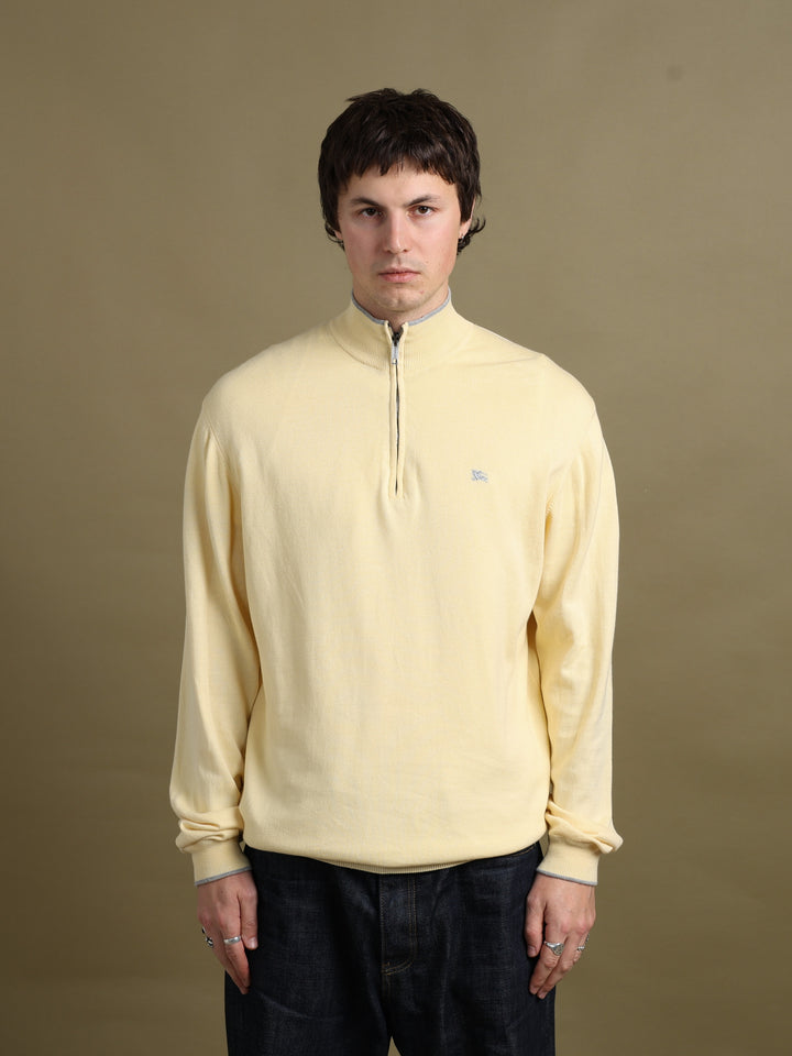 Burberry London Quarter Zip Jumper Yellow Men's L - front