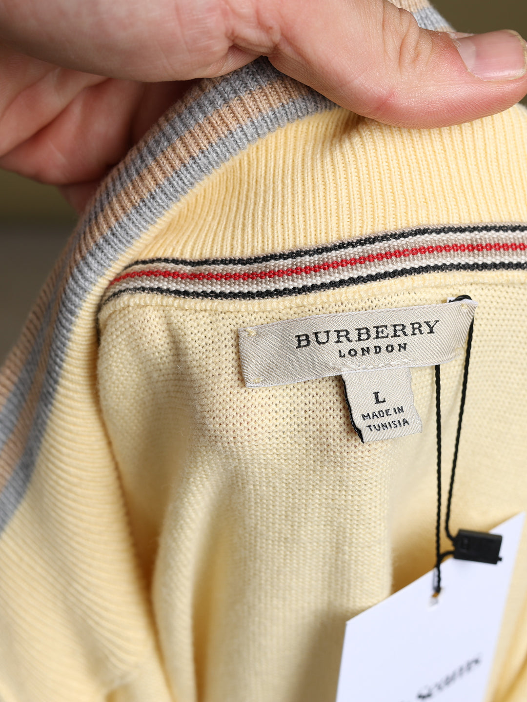 Burberry London Quarter Zip Jumper Yellow Men's L - detail 2
