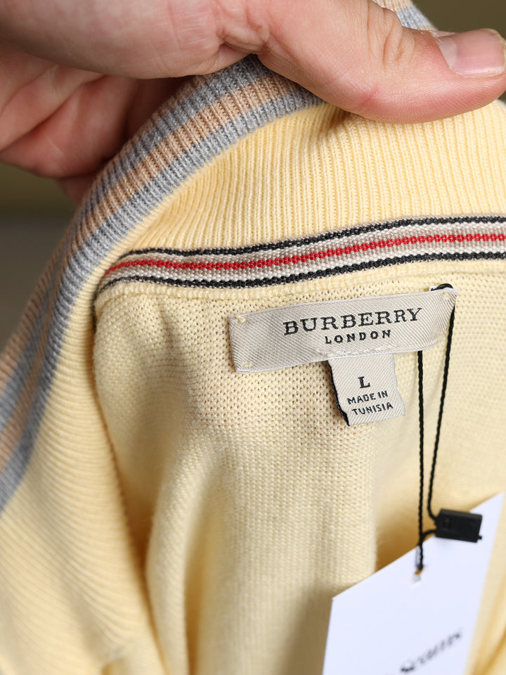 Burberry London Quarter Zip Jumper Yellow Men's L - detail 2