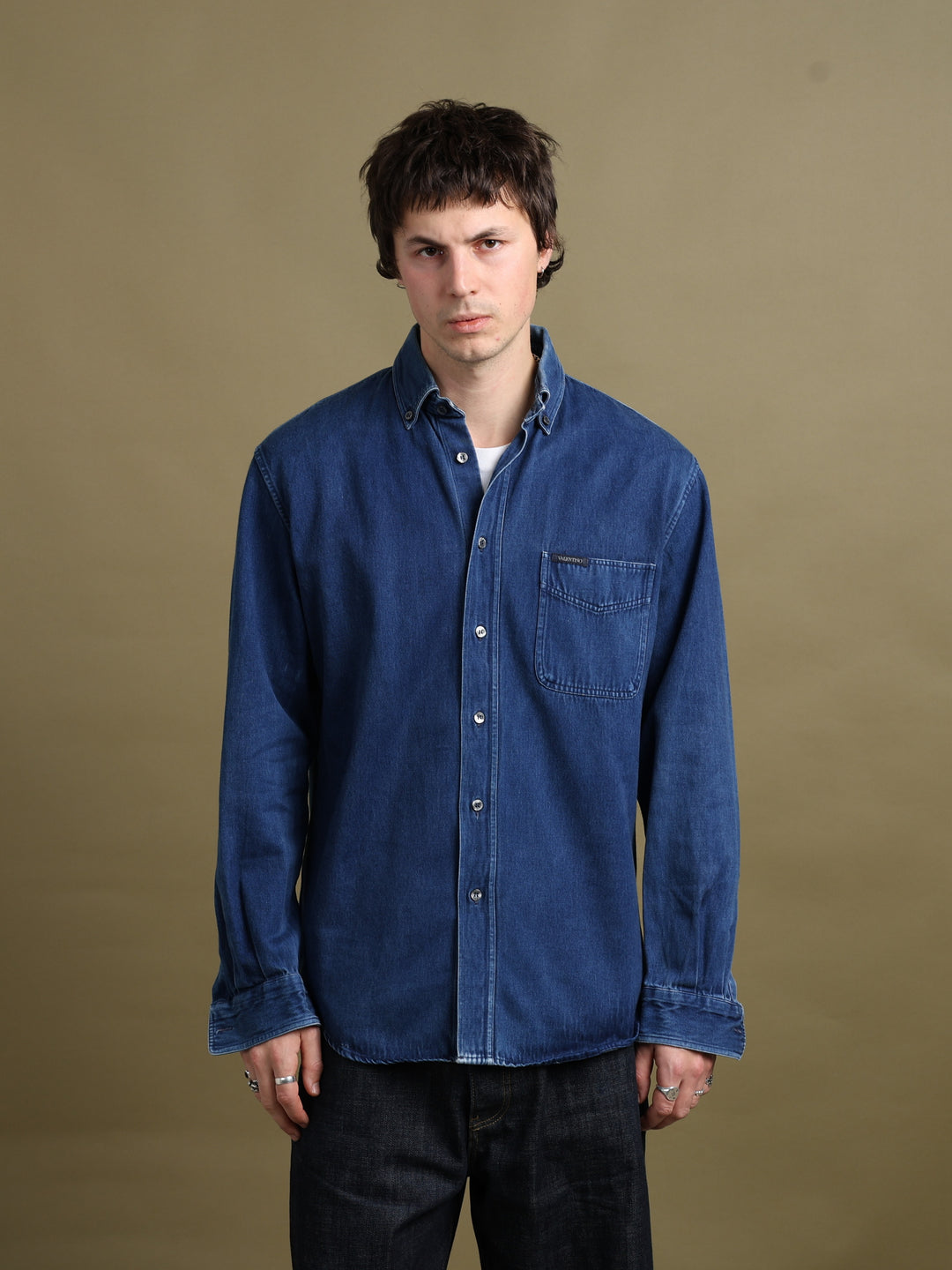 Valentino Denim Shirt Blue Men's M - front