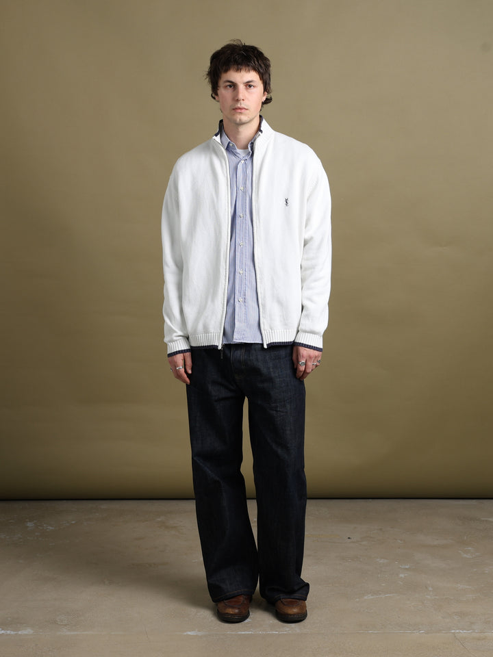 Yves Saint Laurent Full Zip Jumper White Men's L - back