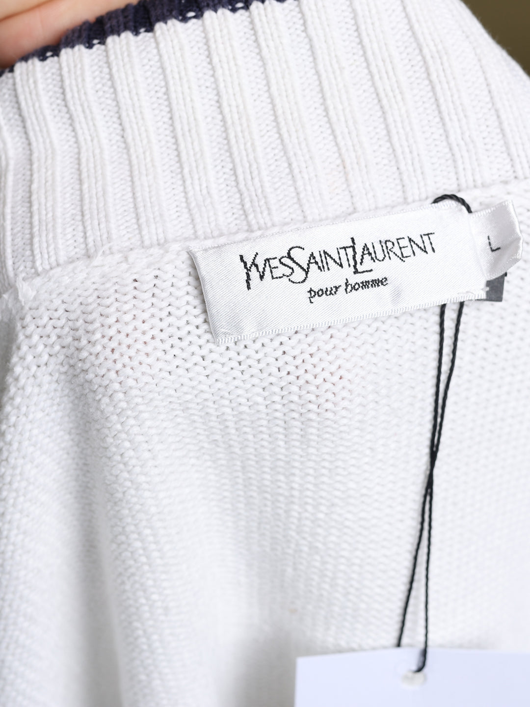 Yves Saint Laurent Full Zip Jumper White Men's L - detail 2