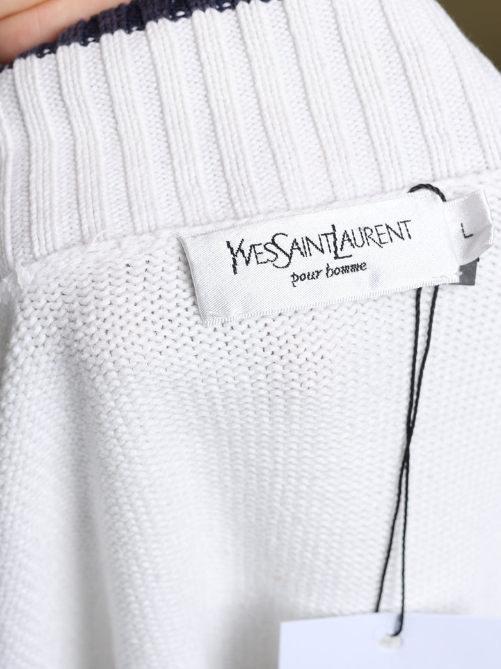 Yves Saint Laurent Full Zip Jumper White Men's L - detail 2