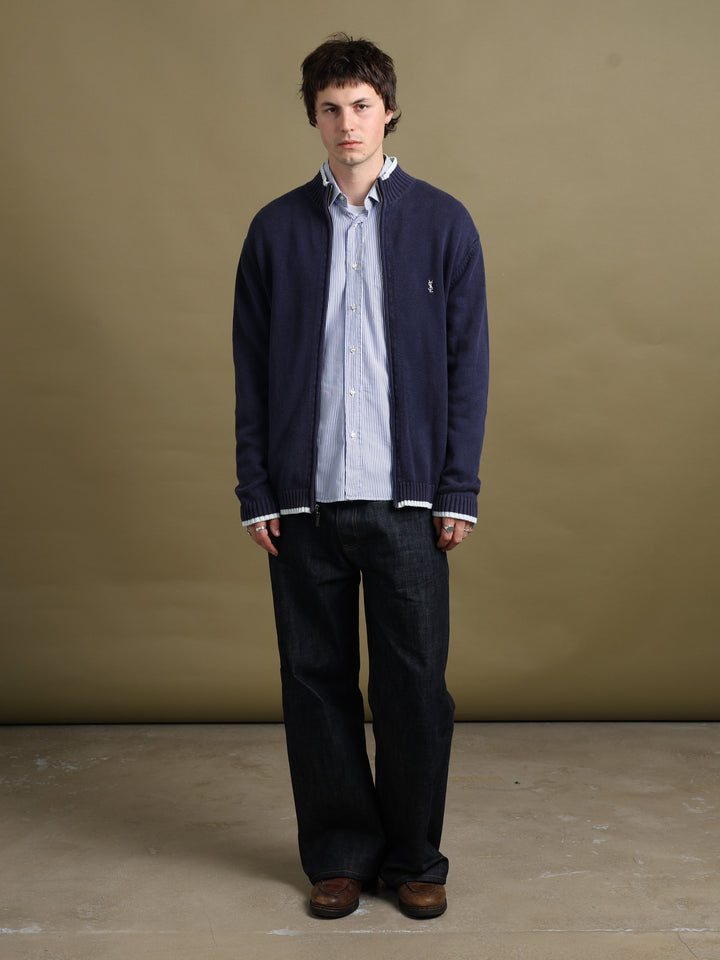 Yves Saint Laurent Full Zip Cardigan Navy Men's M - front