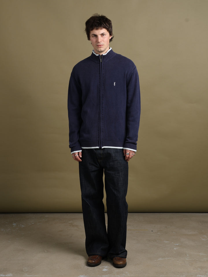 Yves Saint Laurent Full Zip Cardigan Navy Men's M - styled