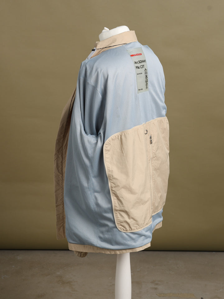Prada Linea Rossa Packable Windbreaker Beige Men's L - detail 3