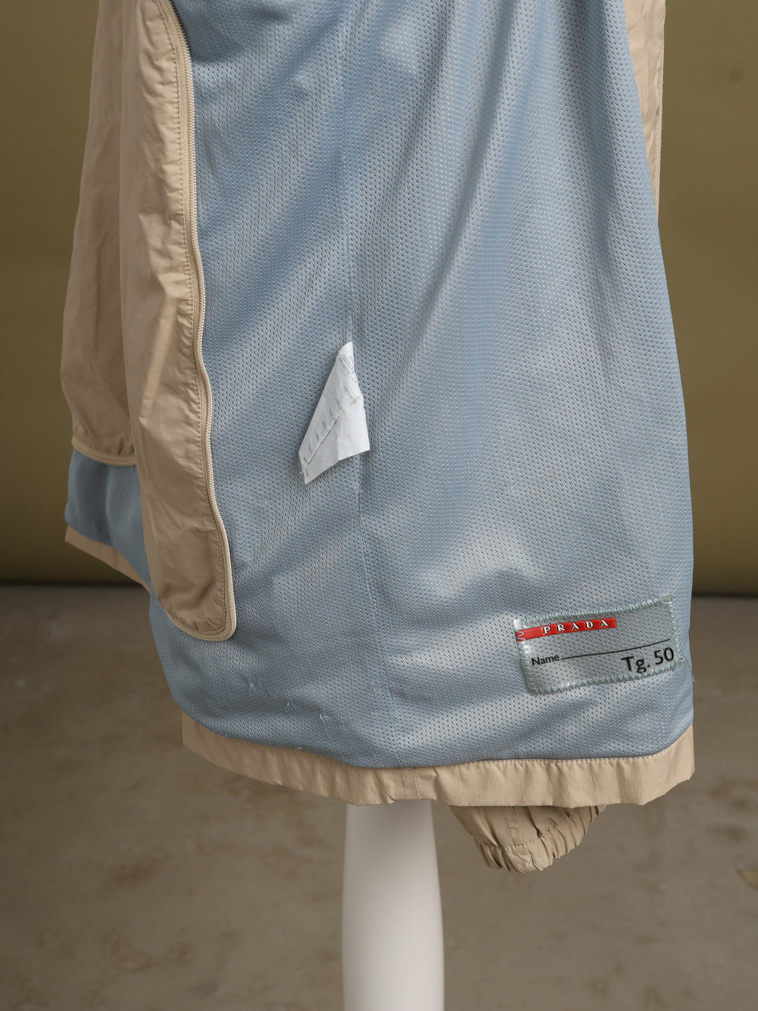 Prada Linea Rossa Packable Windbreaker Beige Men's L - detail 5